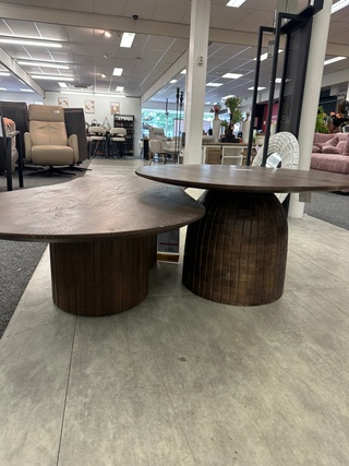 Salontafel Eleonora rond en organisch set van 2, Mango, Japandi stijl
